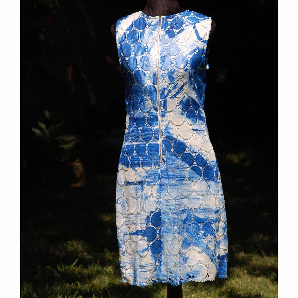 NWT - DKNY Women's Painted Circle-Lace Sheath Dress